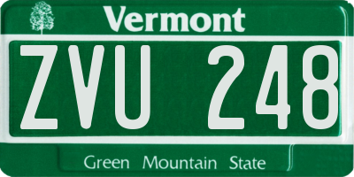 VT license plate ZVU248