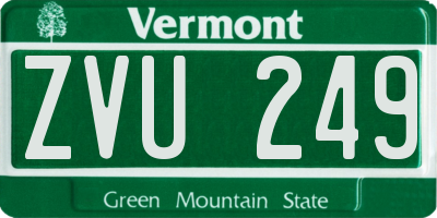 VT license plate ZVU249