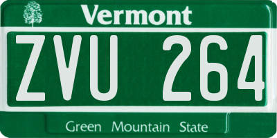 VT license plate ZVU264