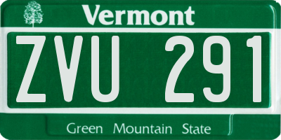 VT license plate ZVU291