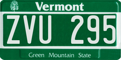 VT license plate ZVU295