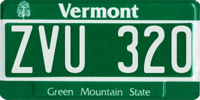 VT license plate ZVU320