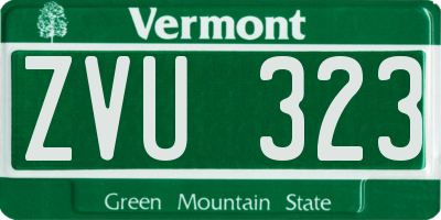 VT license plate ZVU323