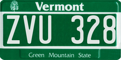 VT license plate ZVU328