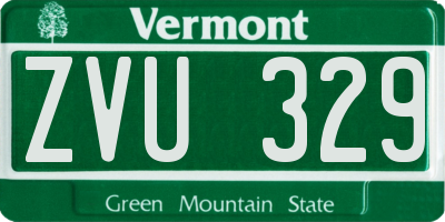 VT license plate ZVU329