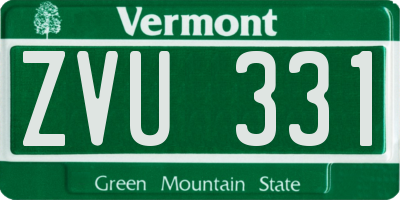 VT license plate ZVU331