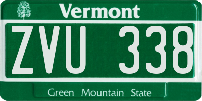 VT license plate ZVU338