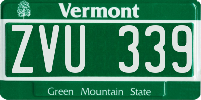 VT license plate ZVU339