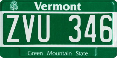 VT license plate ZVU346