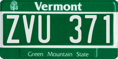 VT license plate ZVU371