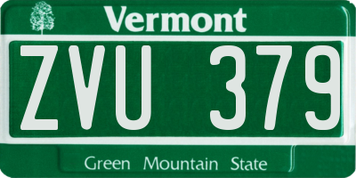 VT license plate ZVU379