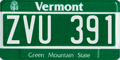 VT license plate ZVU391