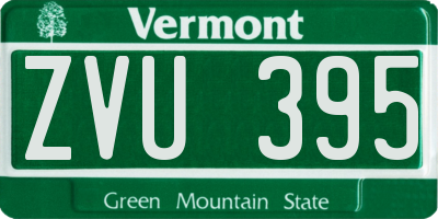 VT license plate ZVU395