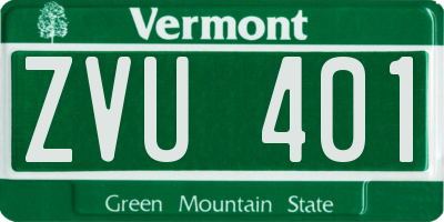 VT license plate ZVU401