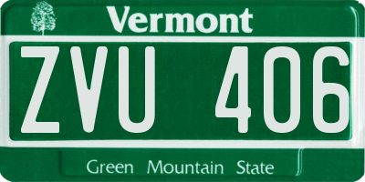VT license plate ZVU406