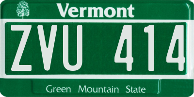 VT license plate ZVU414