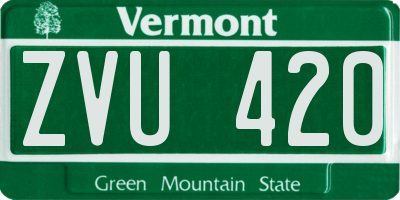 VT license plate ZVU420