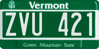 VT license plate ZVU421