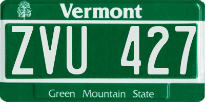 VT license plate ZVU427