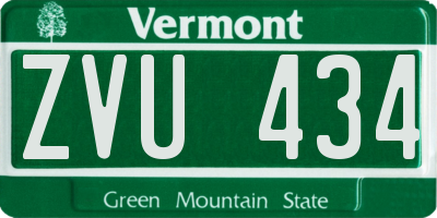 VT license plate ZVU434