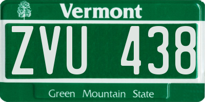 VT license plate ZVU438