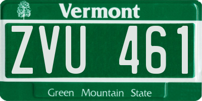 VT license plate ZVU461