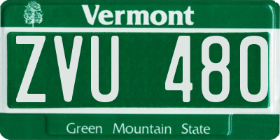 VT license plate ZVU480