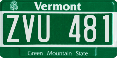 VT license plate ZVU481