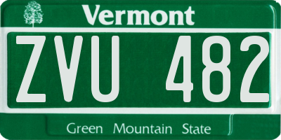 VT license plate ZVU482