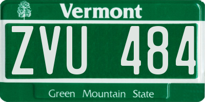 VT license plate ZVU484