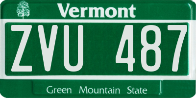 VT license plate ZVU487
