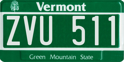 VT license plate ZVU511