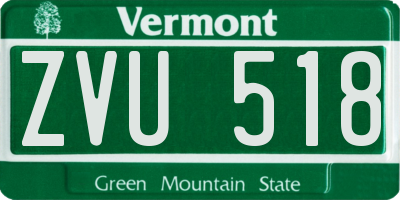 VT license plate ZVU518