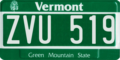 VT license plate ZVU519