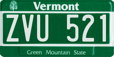 VT license plate ZVU521
