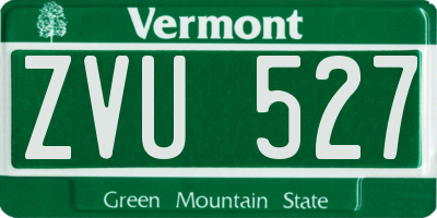 VT license plate ZVU527