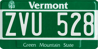 VT license plate ZVU528