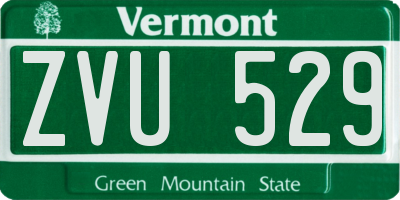 VT license plate ZVU529