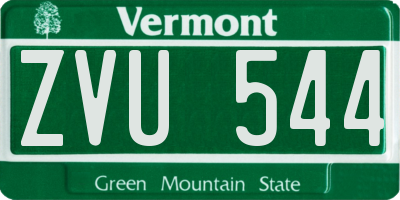 VT license plate ZVU544