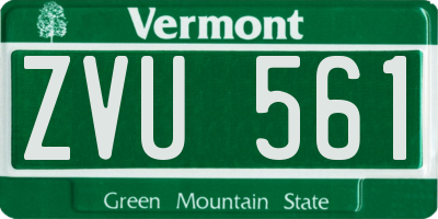 VT license plate ZVU561