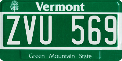 VT license plate ZVU569