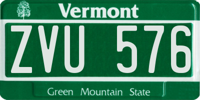 VT license plate ZVU576