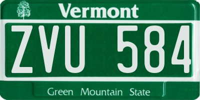VT license plate ZVU584