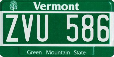VT license plate ZVU586
