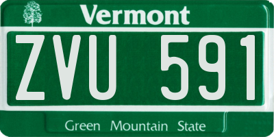 VT license plate ZVU591
