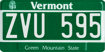 VT license plate ZVU595