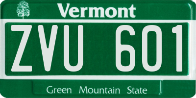 VT license plate ZVU601