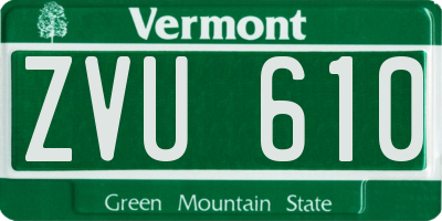 VT license plate ZVU610
