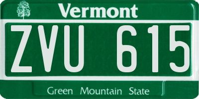 VT license plate ZVU615