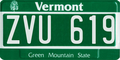 VT license plate ZVU619
